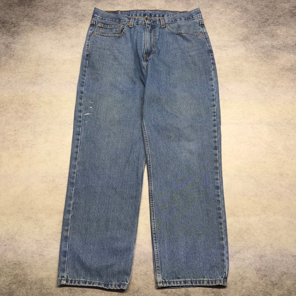 Levis 550 Relaxed Fit Baggy Jeans Medium Wash Blue Denim Mens 35x30 Streetwear